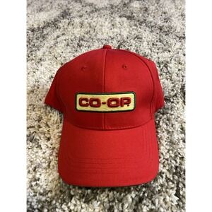 Vintage CO-OP Red‎ Snapback Trucker Hat Patch Logo Adjustable Farm Supply Cap